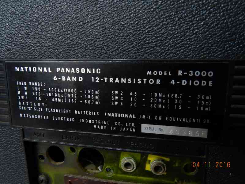 Staré Rádio National Panasonic Model R-3000 1965 - foto 8