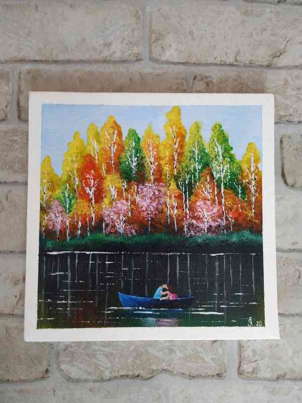 Obraz - Podzimní romance na loďce