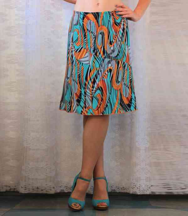 Pestrobarevná vzorovaná sukně 46-48 - foto 6