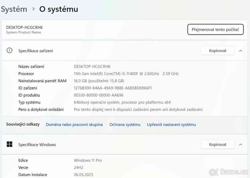 Herní PC i5 11400F,RTX 3050,16 GB RAM,1 TB SSD,WIFI - foto 5