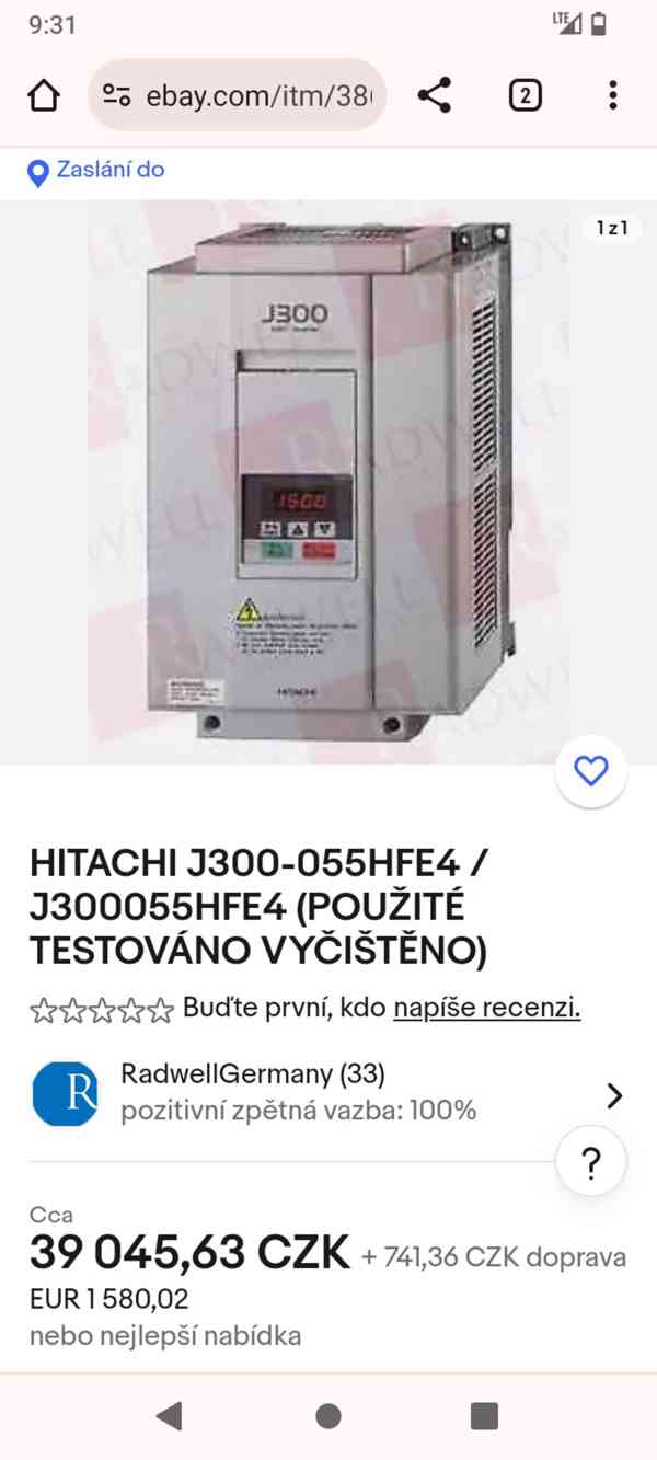 Frekvenční měnič HITACHI J300 055HFE4  7,5kW - foto 11