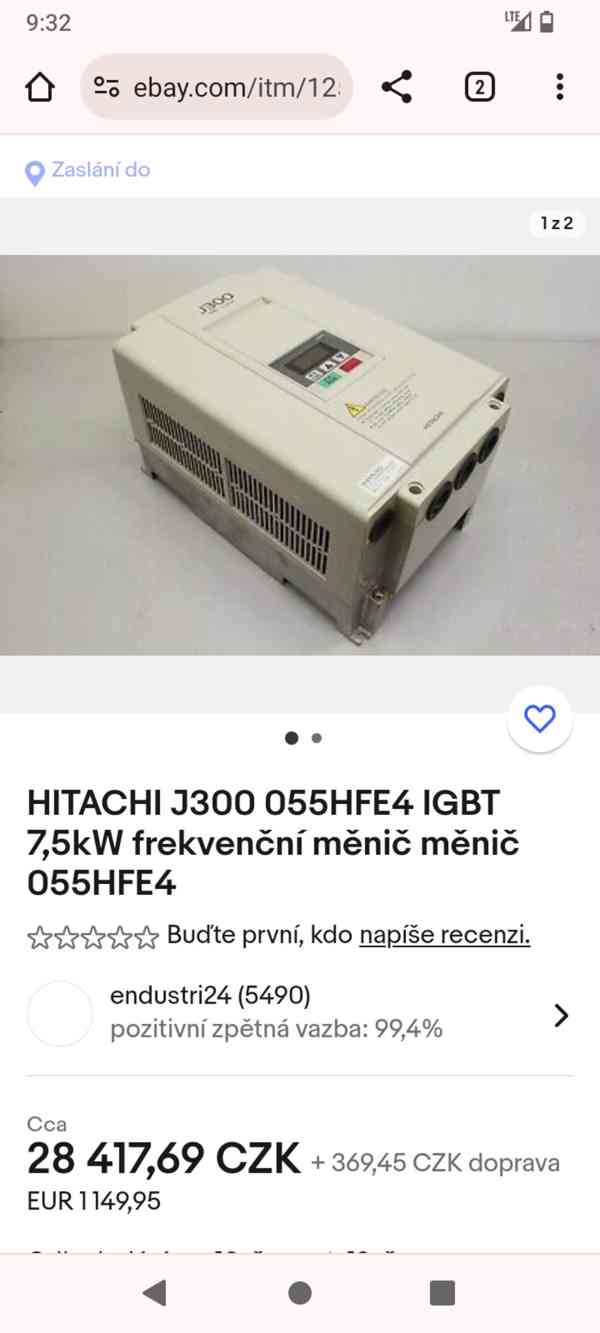 Frekvenční měnič HITACHI J300 055HFE4  7,5kW - foto 13