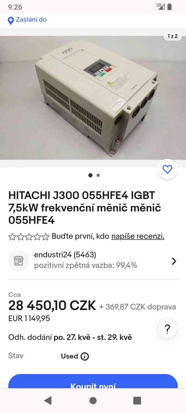Frekvenční měnič HITACHI J300 055HFE4  7,5kW - foto 10