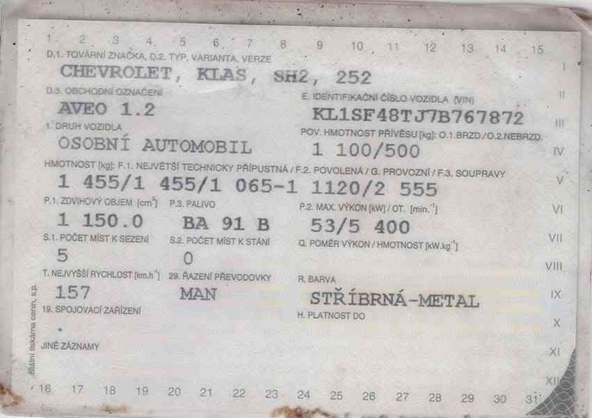 Chevrolet Klas Aveo 1.2, první majitelka, koupeno nové v ČR. - foto 16