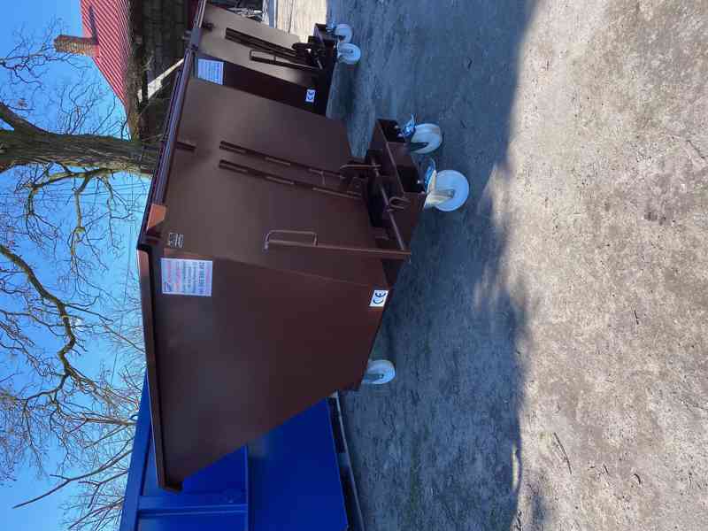 Odpadkový kontejner, kolébka, násypka, 1 m3 kontejner