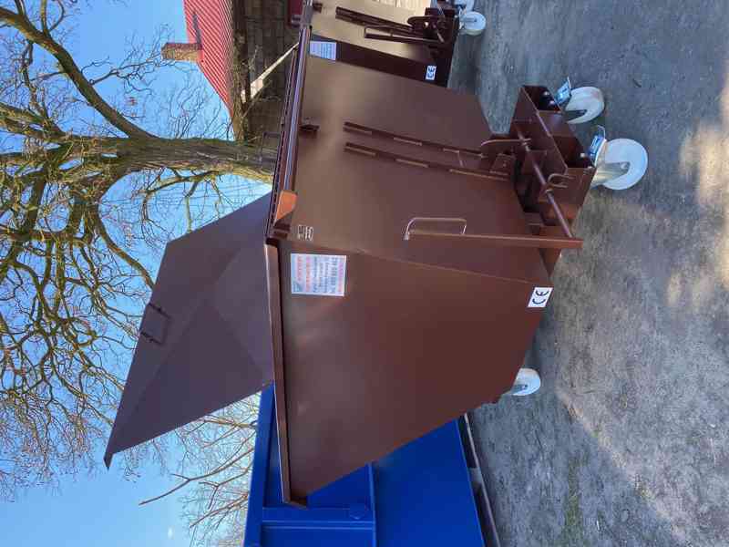 Odpadkový kontejner, kolébka, násypka, 1 m3 kontejner - foto 7