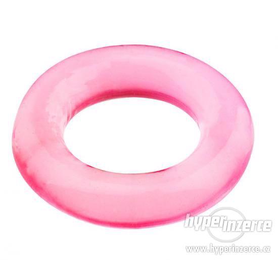 Zaškrcovací růžový gelový erekční kroužek - foto 1