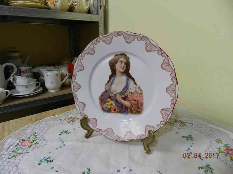 Krásný secesní dekorační talíř Victoria Austria - foto 1