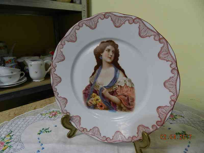Krásný secesní dekorační talíř Victoria Austria - foto 2