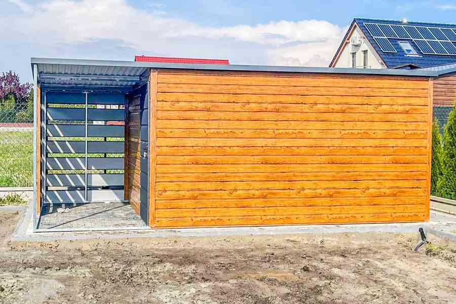  Zahradní domek 4,5x3m +  přístřešek 1,5m -  dveře - TS742 - foto 3