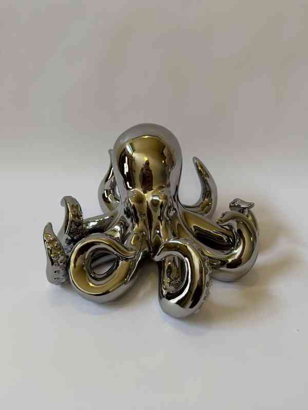 Chobotnice - socha ve stříbrném provedení - foto 2