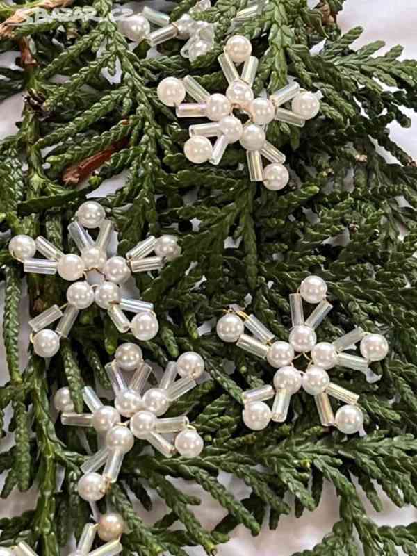 Vánoce - dekorace - perličková-korálková vločka