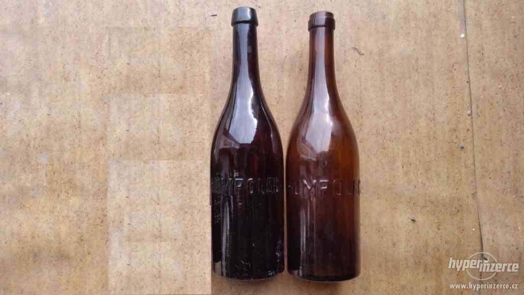 Staré pivní láhve od Hliníka z Humpolce - 2 kusy