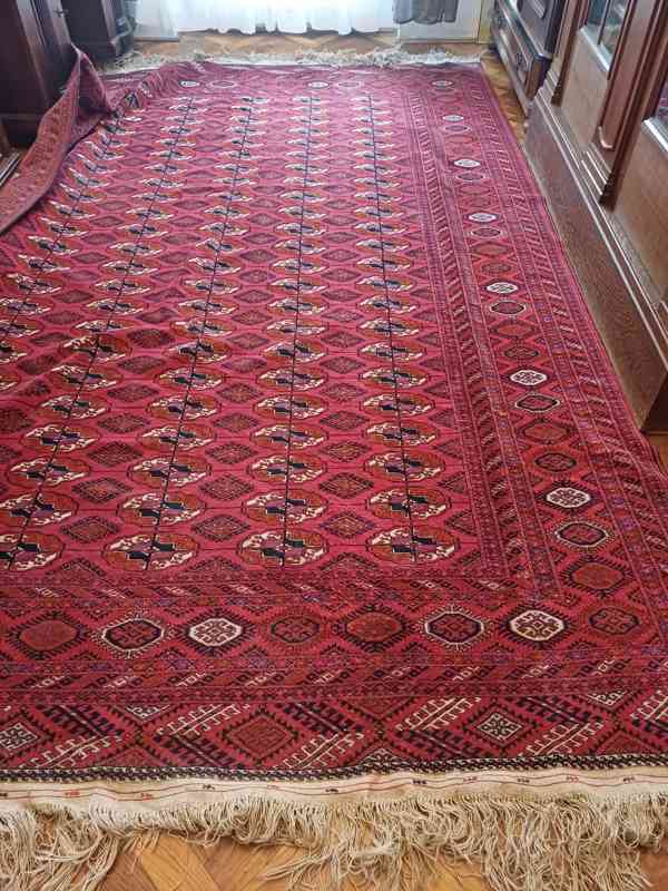  Ručně tkaný Turkménský vlněný koberec ze 60.tých let