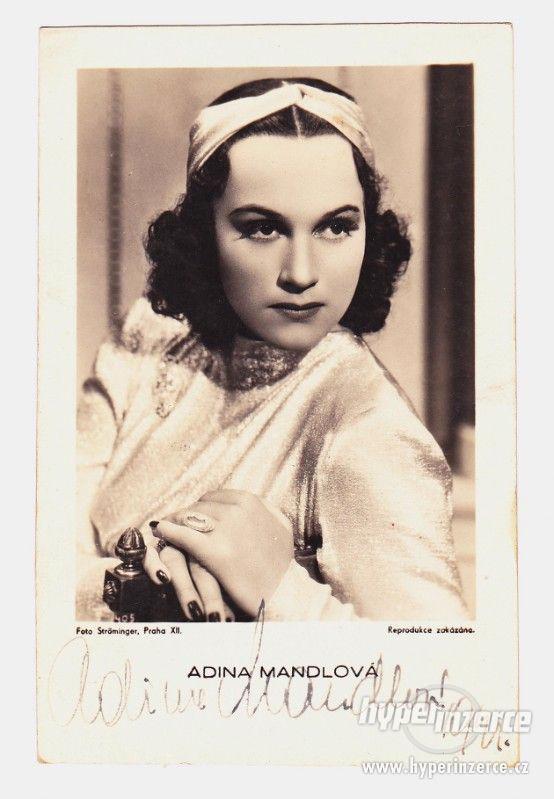 Adina Mandlová, portrétní pohlednice s podpisem - foto 1