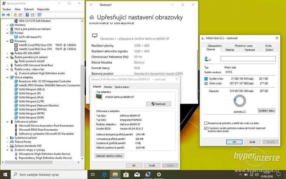 NOTEBOOK DELL VOSTRO 1500 /T5470/3GB/320GB/8600GT/W10/ZÁRUKA - foto 10