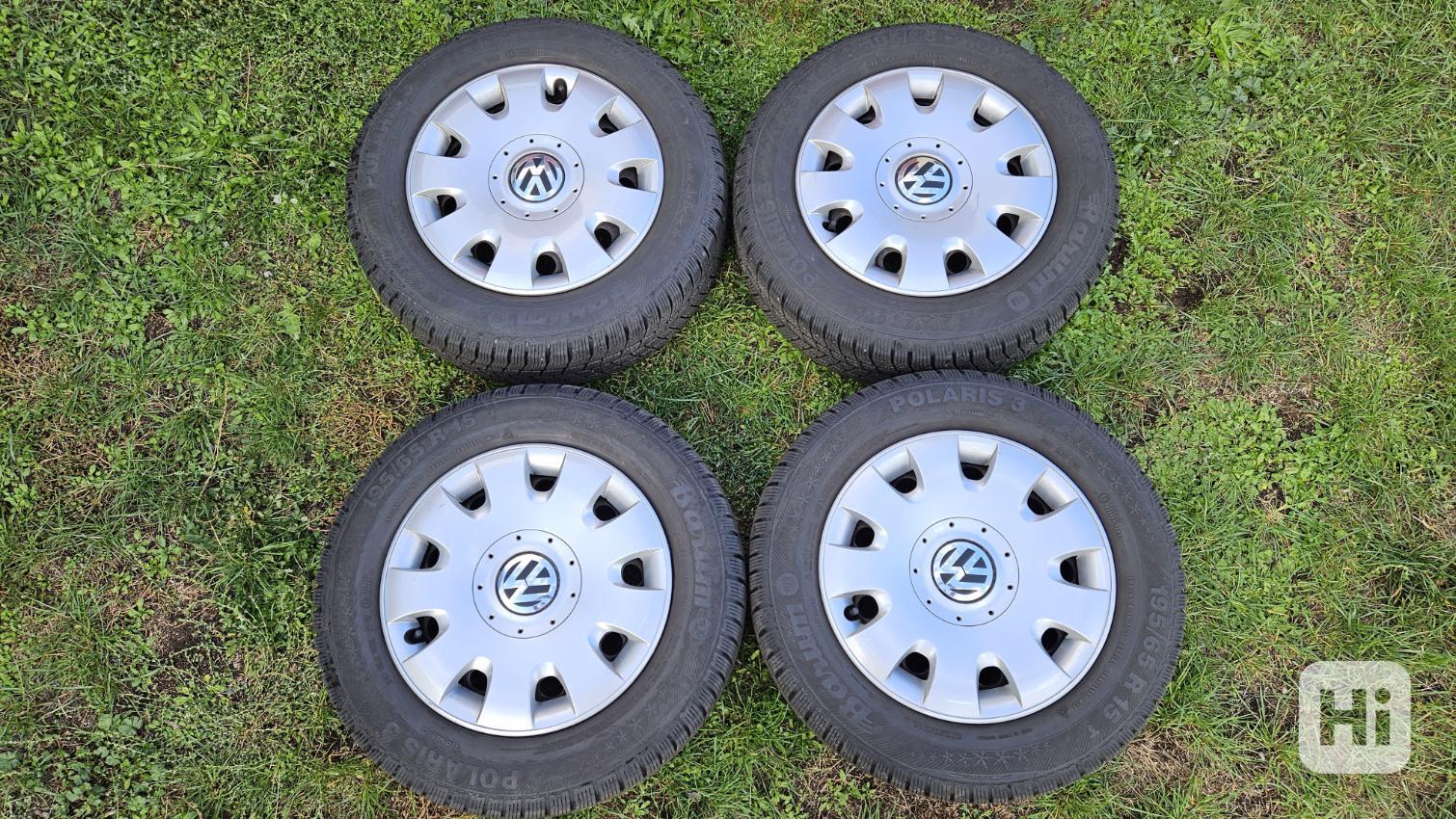 VW Golf zimní pneumatiky 195/65R15 disky 6Jx15 5x112 ET43  - foto 1