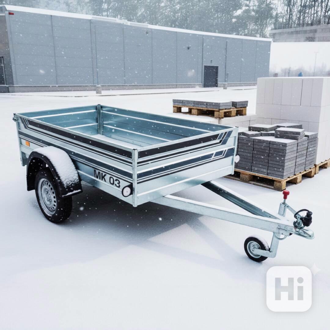 Nový přívěsný vozík 2,06m x1,11, ČR výroba, bočnice 40cm,DPH - foto 1