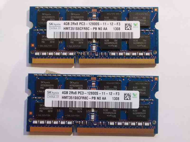 2x4GB kit RAM paměť SODIMM DDR3-1600 pro notebook - foto 1