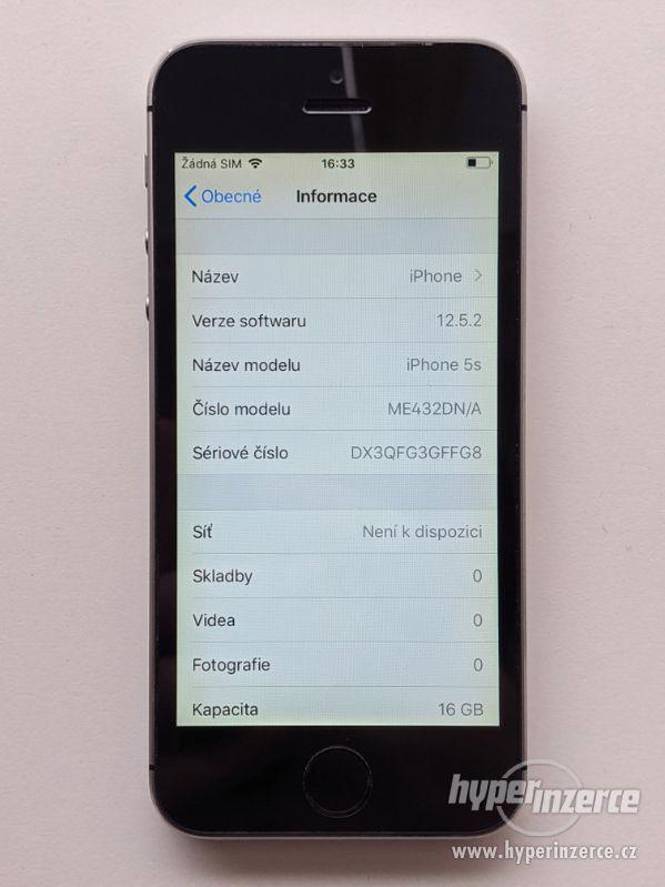 iPhone 5s 16GB šedý, baterie 100% záruka 6 měsícu - foto 3