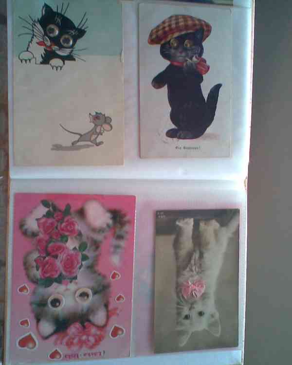 Retro pohlednice kočky a pohádkové - foto 2