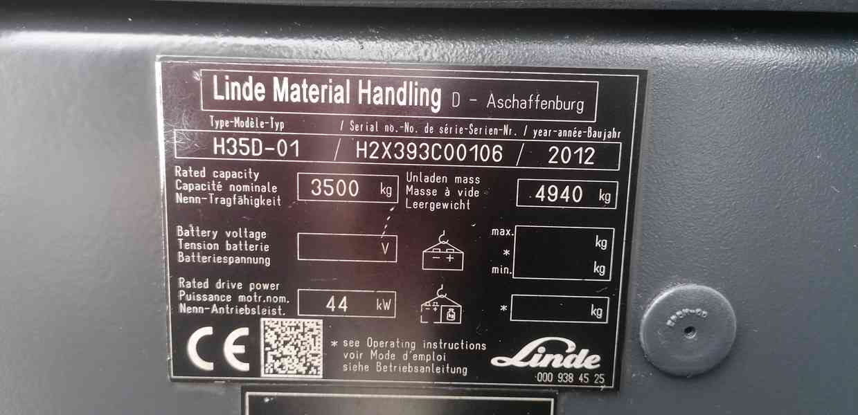 LINDE H35D-01 triplex, svírací vidle 1,9 m s bočním posuvem - foto 9