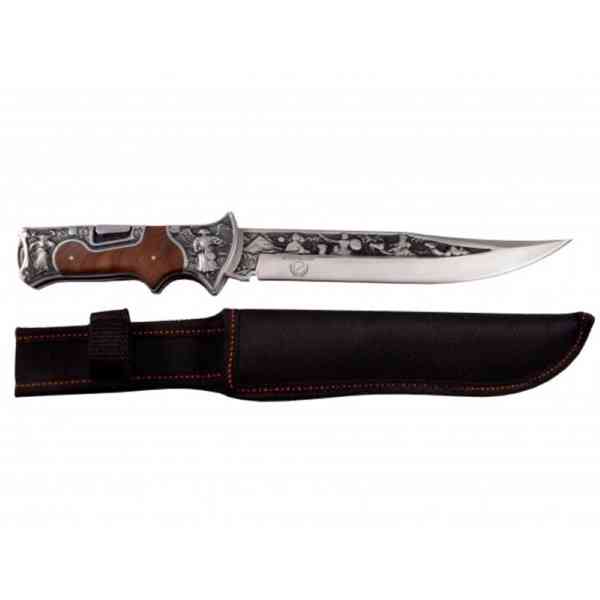 Lovecký nůž zavírací rosewood Diablo s nylonovým pouzdrem - foto 3