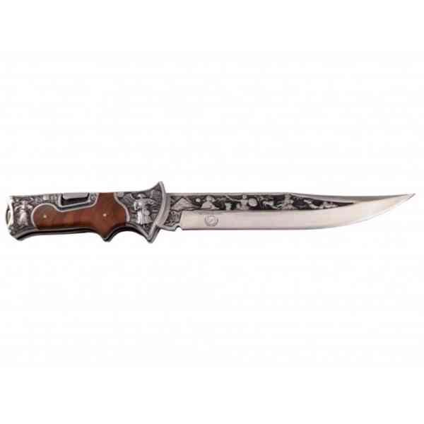 Lovecký nůž zavírací rosewood Diablo s nylonovým pouzdrem - foto 1