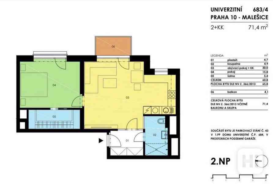 Prodej bytu 2kk(71,4), balkon, parkovací misto, Univerzitní, Malešice - foto 24