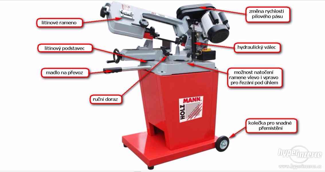 Holzmann BS 128 HDR 230V nebo 400V pásová pila na kov - foto 2