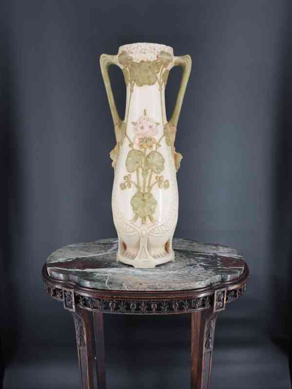 Starožitné párové vázy Royal Dux secesní výška 49 cm - foto 2