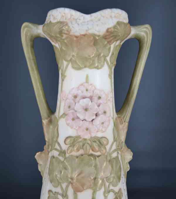 Starožitné párové vázy Royal Dux secesní výška 49 cm - foto 5