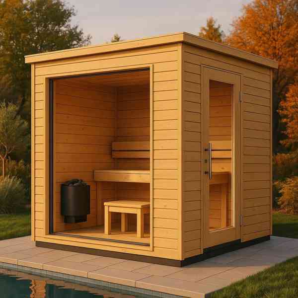 sauna ze severského smrku 2400mm × 1950mm - foto 4