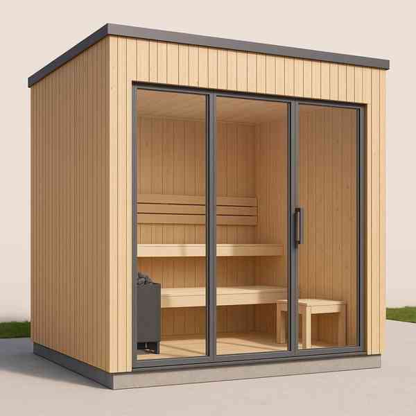 sauna ze severského smrku 2400mm × 1950mm - foto 3