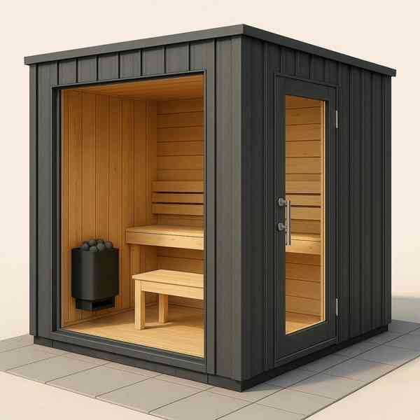 sauna ze severského smrku 2400mm × 1950mm - foto 5