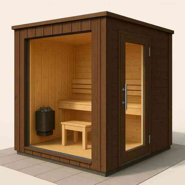 sauna ze severského smrku 2400mm × 1950mm - foto 2