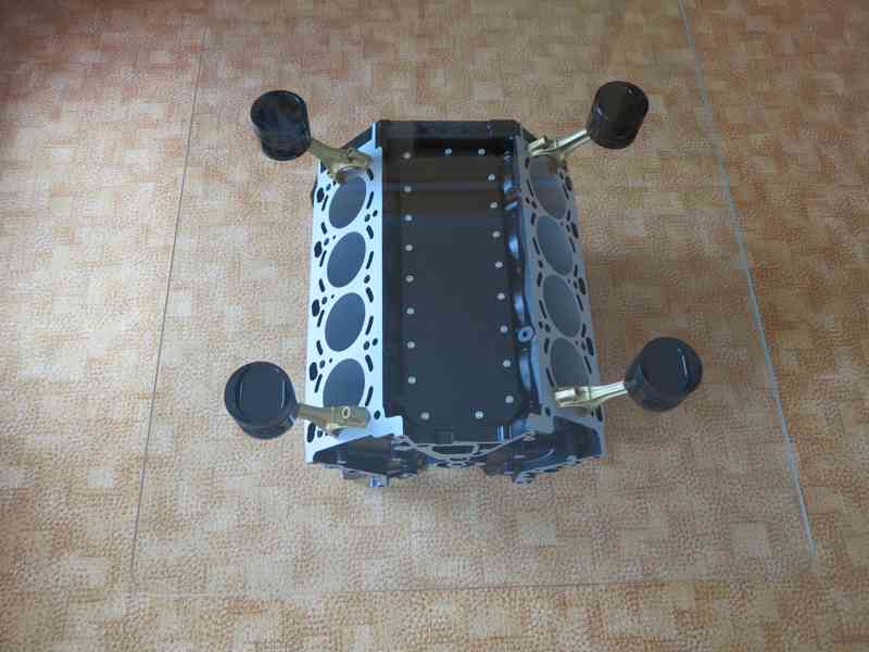 Konferenční stolek z bloku motoru V8. - foto 3