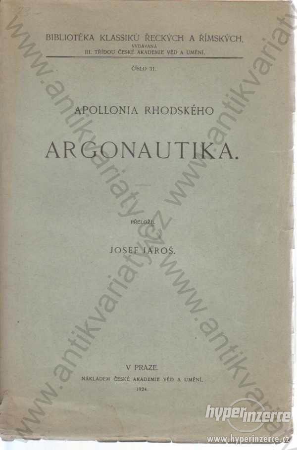Argonautika  Apollonios Rhodský 1924 - foto 1