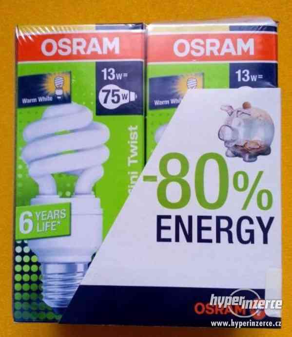 Kvalitní značkové úsporné zářivky OSRAM 13W, teplá bílá - foto 1