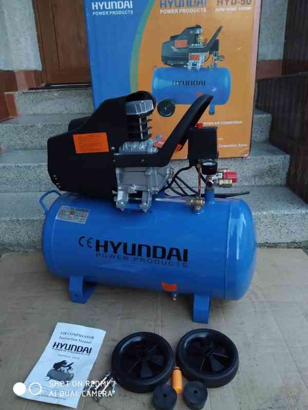 Prodám NEPOUŽITÝ olejový Kompresor HYUNDAI HYD-50 - 50 LITRŮ - foto 1