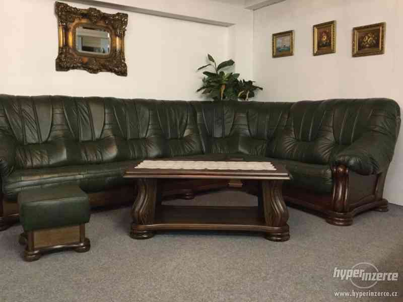 Nová rustikalni rohová kožená sedací souprava 4+R+2 - foto 1