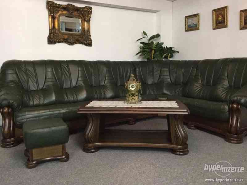 Nová rustikalni rohová kožená sedací souprava 4+R+2 - foto 4