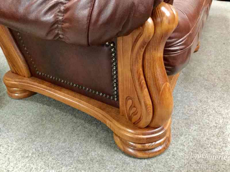 Nová rustikalni rohová kožená sedací souprava 4+R+2 - foto 5