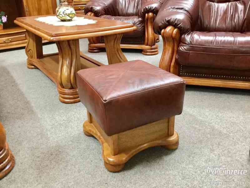 Nová rustikalni rohová kožená sedací souprava 4+R+2 - foto 6