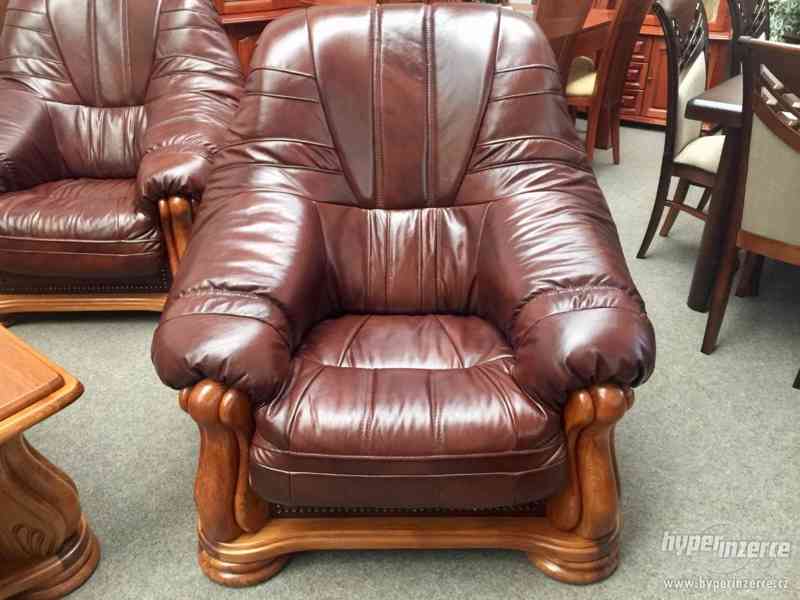 Nová rustikalni rohová kožená sedací souprava 4+R+2 - foto 7