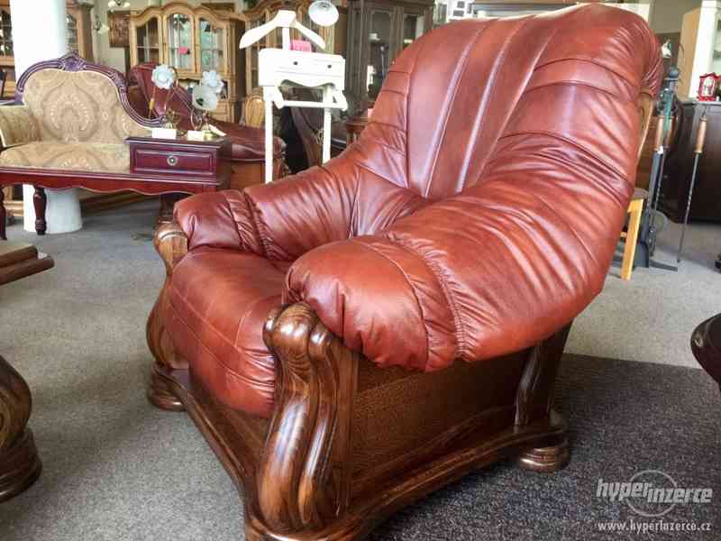 Nová rustikalni rohová kožená sedací souprava 4+R+2 - foto 9