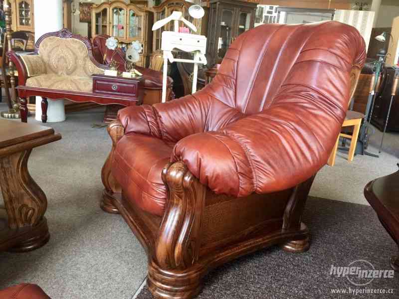 Nová rustikalni rohová kožená sedací souprava 4+R+2 - foto 10