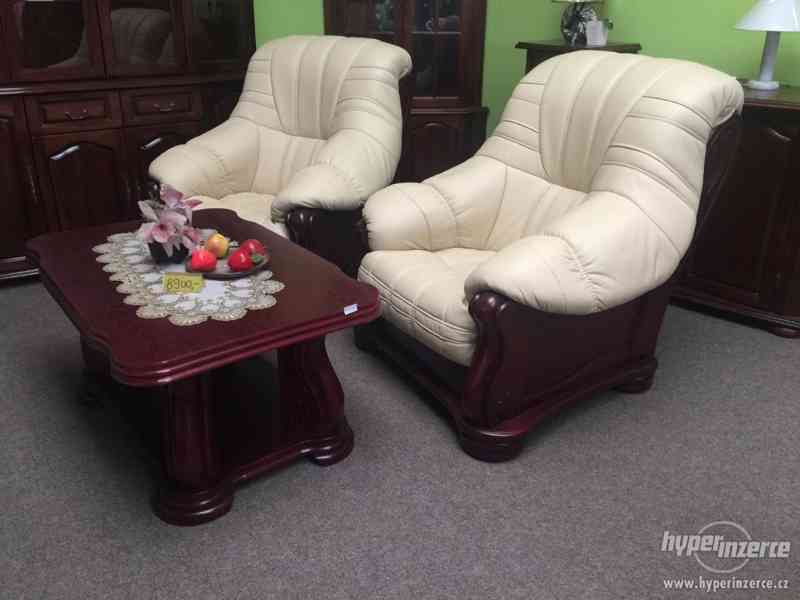 Nová rustikalni rohová kožená sedací souprava 4+R+2 - foto 11