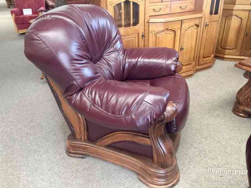 Nová rustikalni rohová kožená sedací souprava 4+R+2 - foto 12