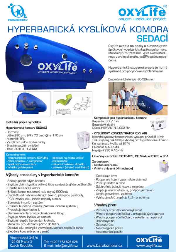 Hyperbarická kyslíková komora OXYLIFE. Přenosná - foto 2
